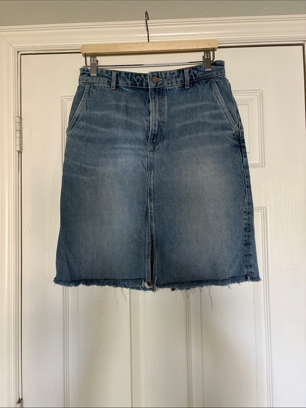 Reformation Blue Denim Mini Skirt